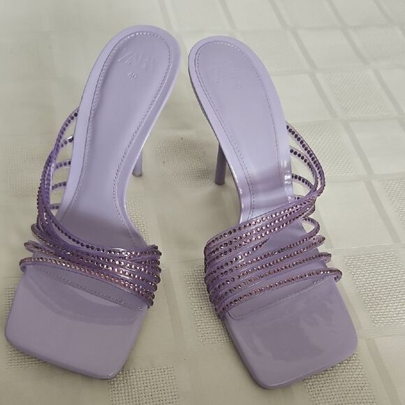 Zara Women's Purple Strappy Heels - Picture 15 of 16